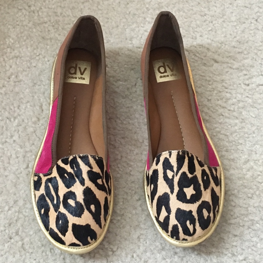 DV by Dolce Vita Leopard and Pink flats, size 7.5